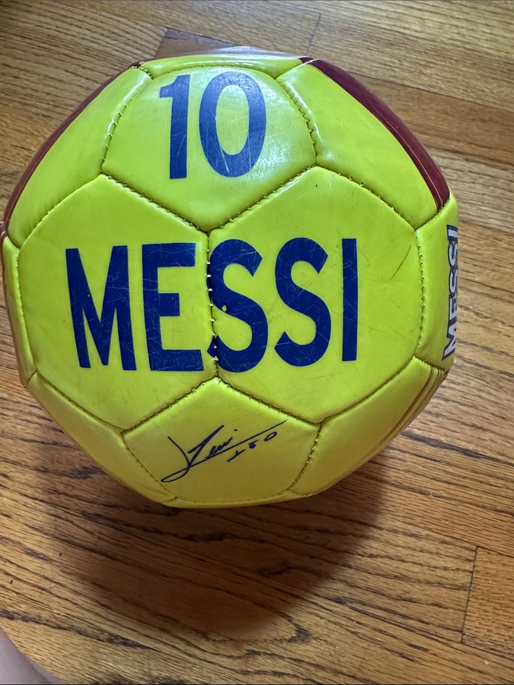 Yellow Soccer Ball size 5 official with 'MESSI' Print and Number 10
